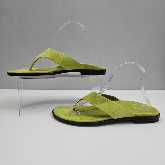 Vionic Agave Toe Post Sandal Womens 10 Green Suede Slip On Comfort Arch Support - Picture 2 of 13